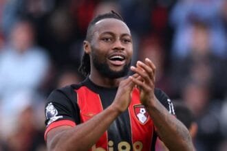 Antoine Semenyo applauds the Bournemouth fans