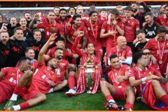 Liverpool players celebrating