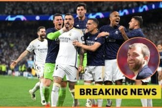 Kepa Arrizabalaga celebrates with his Real Madrid teammates