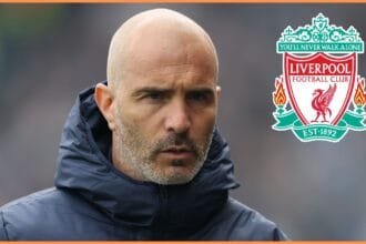 Enzo Maresca and the Liverpool FC logo