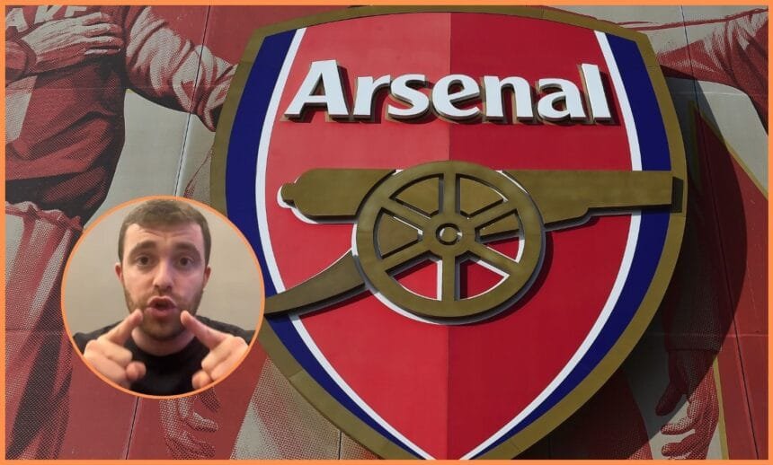 Fabrizio Romano and the Arsenal badge