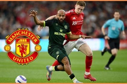 Bryan Mbeumo in action for Brentford against Nottingham Forest