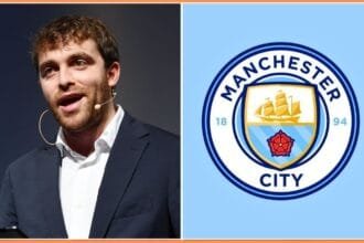 Fabrizio Romano and the Manchester City logo