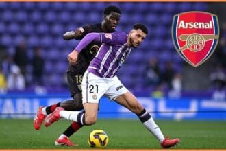 Lucien Agoume in action for Sevilla against Real Valladolid