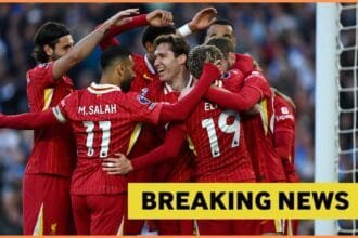 Liverpool players celebrating