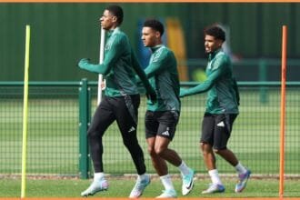 Ian Maatsen in Aston Villa training