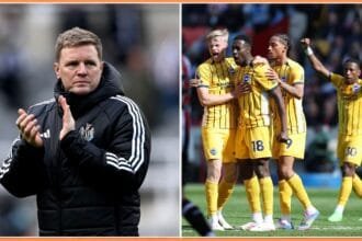 Eddie Howe and Joao Pedro