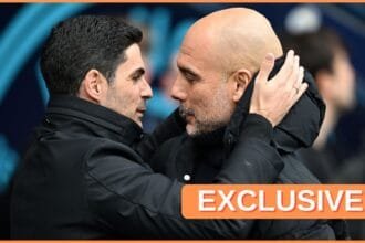 Mikel Arteta and Pep Guardiola