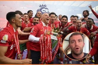 Arne Slot celebrating Liverpool