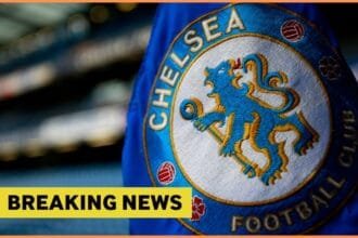 Chelsea logo on flag plus yellow