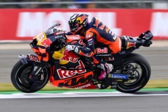 Enea Bastianini heads for the KTM Aero test.