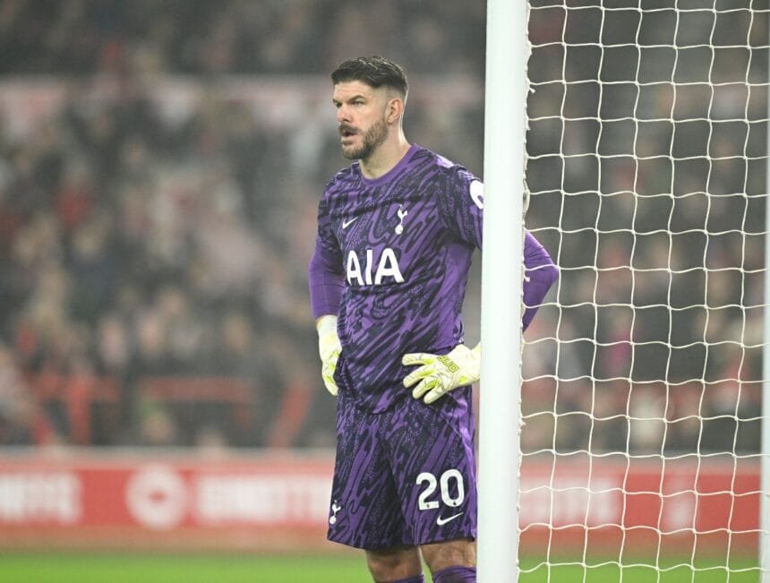 Fraser Forster in action for Tottenham