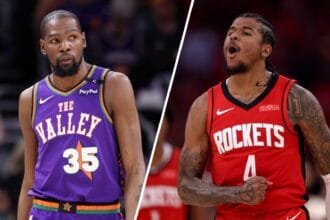 Houston Rockets Kevin Durant was swapped for Jalen Green and Dillon Brooks, and started five times.