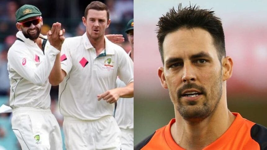 Josh Hazlewood Nathan Lyon Mitchell Johnson
