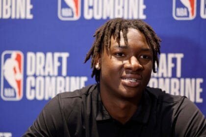 La Lakers' Adou Thiero gives names to two NBA players he admires. One is the New York Knicks Star