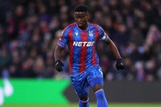 Man United target Marc Guehi in action for Crystal Palace