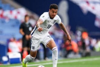 Morgan Rogers in action for England