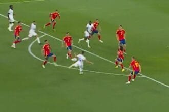 Manchester City's Target Rayangelki wins a great volley in the semi-finals against Spain in the French Nations League (Video)