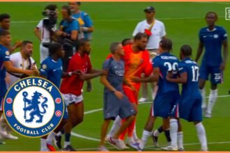 Video: PSG manager Luis Enrique grabs Chelsea in the throat during Club World Cup celebration