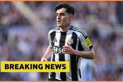 Tino Livramento of Newcastle plus yellow