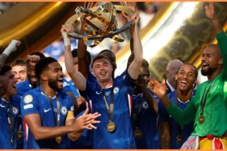 Chelsea players celebrating