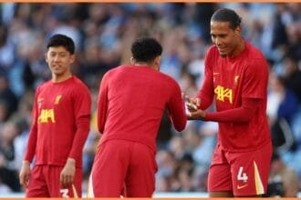 Luis Diaz with Liverpool teammate Virgil van Dijk