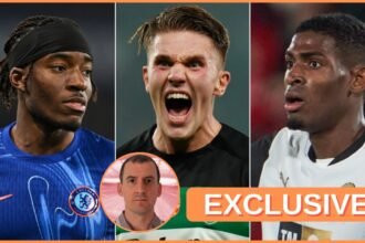 Noni Madueke, Viktor Gyokeres, and Cristhian Mosquera