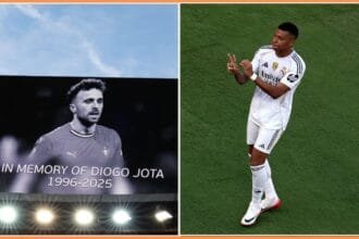 Kylian Mbappe dedicated his goal to Diogo Jota