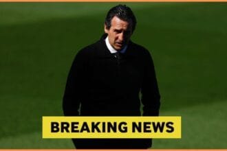 Aston Villa manager Unai Emery plus yellow