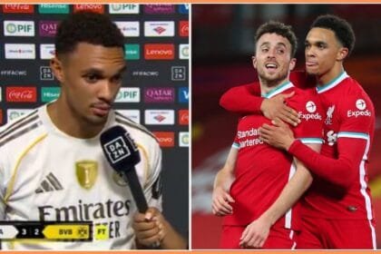 Trent Alexander-Arnold and Diogo Jota