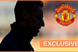 Davide Frattesi silhouette and Manchester United logo