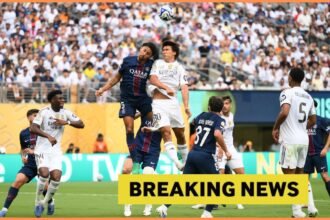 Gonzalo Garcia in action for Real Madrid against PSG