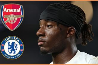 Noni Madueke in action for Chelsea at the Club World Cup