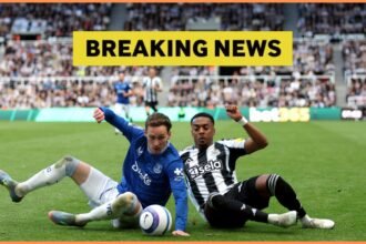 Joe Willock in action for Newcastle against Everton