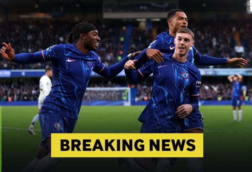 Cole Palmer and Noni Madueke celebrate for Chelsea