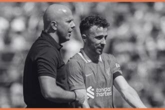 Diogo Jota and Arne Slot