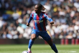 Eberechi Eze in action for Crystal Palace against Tottenham