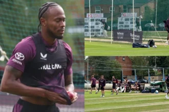 Jofra Archer trains at Edgbaston