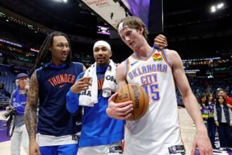 OKC Thunder fans have cited the same points about Branden Carlson after their summer league victory, saying, "Every time I touch the floor..."