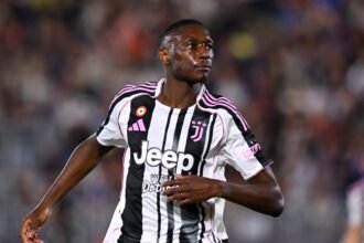 Randal Kolo Muani in action for Juventus against Venezia