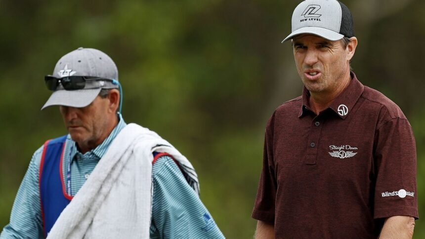 Steven Alker has taken a one-shot lead at the Senior British Open