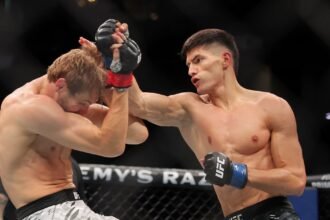 UFC 318 Video: Islam Duratov flattens Adam Hugit in brutal first round knockout