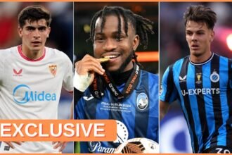 Juanlu Sanchez, Ademola Lookman and Ardon Jashiri