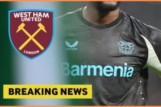 Victor Boniface, West Ham logo and