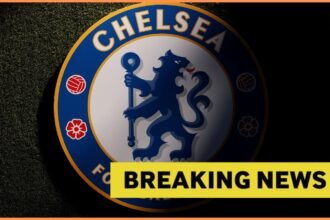 Chelsea FC logo and breaking news banner