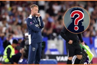 West Ham manager Graham Potter looks on