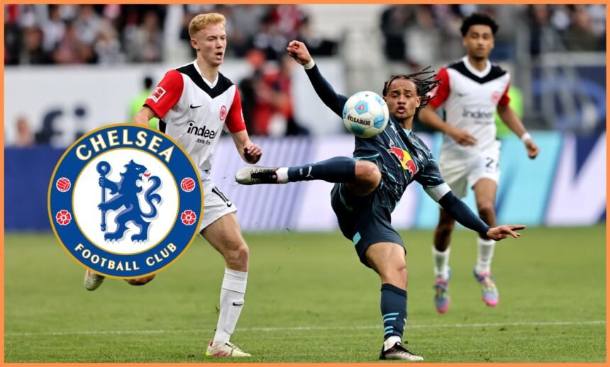 Xavi Simons in action for RB Leipzig against Eintracht Frankfurt