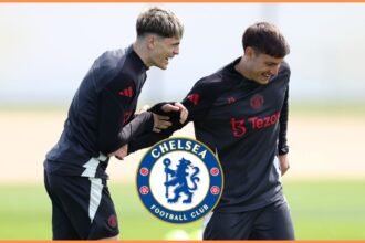Alejandro Garnacho in Manchester United training