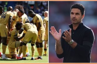 Eberechi Eze and Mikel Arteta