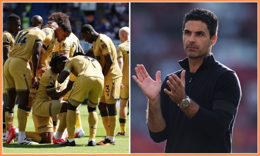 Eberechi Eze and Mikel Arteta